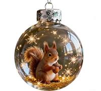 Handcrafted 3D Glass Animal Ornament 2.75in For Crystal Holiday Decoration from 2026 Wildlife Wonders Collection, Intricate Wildlife Christmas Tree Bauble(squirrel)