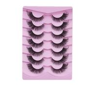 Handcrafted 7 Pairs of Fluffy Layered Lashes with Crisscross Curl and Dense Tapered Ends, Designed for Bold Volume and a Seamless Fit with Lightweight Flexible Lash Bands