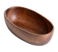 Handcrafted Acacia Wood Boat Shaped Bowl, Solid Wooden Serving Dish