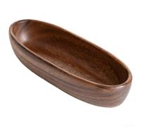 Handcrafted Acacia Wood Boat Shaped Bowl, Solid Wooden Serving Dish