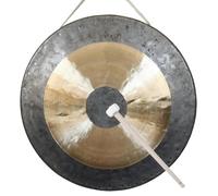 Handcrafted B20 Bronze Chau Gong with Mallet, Portable TamTam for Yoga Sound Healing Mtat and Home Decor, Classic Bullseye Design