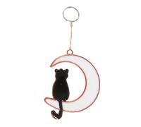 Handcrafted Bali Pagan Suncatcher - Cat & Crescent Moon, Mystical Energy, Earthly Charm Home Decor