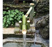 Handcrafted Bamboo Water Fountain Japanese Garden Fountain with Cascade Spout Outdoor Decor 100% Natural Bamboo Tranquil Water Feature for Garden and Patio
