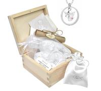 Handcrafted Baptism Necklace Set With Angel Pendant And Pink Crystal