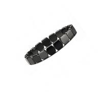 Handcrafted Black Hematite Stone Bracelets Square Bead Elastic Unisex Accessory Hematite