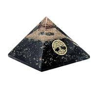 Handcrafted Black Tourmaline Tree of Life Orgonite Pyramid with Copper Coil & Flower of Life Large Orgone Healing Stone Crystal Pyramids for Meditation Energy Chakra Balancing & Spiritual Gifts