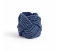 Handcrafted Blue Jute Napkin Rings - Rustic Farmhouse Table Decor, Boho Woven Napkin Holder for Dining Table, Wedding & Party Decoration, Durable Natural Fiber Napkin Rings (Set of 8)