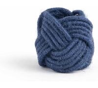 Handcrafted Blue Jute Napkin Rings - Rustic Farmhouse Table Decor, Boho Woven Napkin Holder for Dining Table, Wedding & Party Decoration, Durable Natural Fiber Napkin Rings (Set of 4)