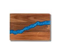 Handcrafted Blue River Epoxy Resin Art Board 15x10" - Unique Acacia Wood Cutting Board Decorative Charcuterie & Cheese Board for Kitchen