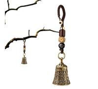 Handcrafted Brass Bell - Vintage Buddhist Scripture Pendant, Loud Clear Sound Ornament | Perfect for Meditation, Yoga, Prayer, Home Peace, Car Decoration, Temple Ceremony, Spiritual Focus Practice