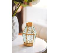 Handcrafted Brass Candle Lantern - Small Gold Decorative Holder with Handle, 16x12cm - Vintage Style for Indoor Outdoor Use, Sustainable Home Décor Accent