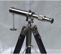 Handcrafted Brass Chrome Telescope - Floor Standing Astro Telescope for Home Décor & Navigation - Nautical Look