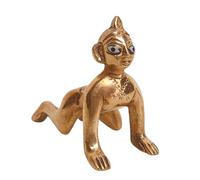 Handcrafted Brass Radha Rani Idol 2.5 Inch 100 gm - Small Radha Devi Murti for Home Temple, Krishna Puja, Mandir Decor, Spiritual Worship, Religious Gift, Hindu Goddess Statue & Vastu Protection