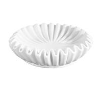 Handcrafted Candy Serving Bowl - White Marble Dish, White Fruit Bowls | Resin Decoration Simulation Antique Bowl, Hand Crafted Bowl Dish Concrete Ruffle Bowl Decorations Fluted Scalloped White Bowl