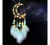 Handcrafted Catching Net Wind Chimes with Real Feathers and Pearls, Decorative Item for Bedroom, Living Room, or Outdoor Use (S)