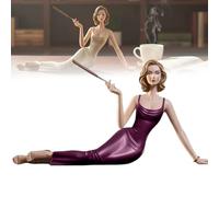Handcrafted Ceramic Aroma Statue, Where Sculpture Meets Serenity, Elegant Resin Lady Incense Stick Holders, Vintage Women Figurines for Bedroom Living Room Office (#B)