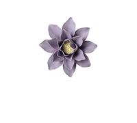 Handcrafted Ceramic Purple Magnolia Flower Wall Hanging Decor Artificial Sculpture 3D Wall Ornament Arts Wedding Gift