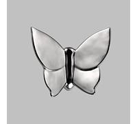 Handcrafted Ceramic Silver Butterfly Artificial Sculpture Home Hanging 3D Wall Art Decor Decoration(11.5 * 10cm)