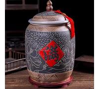 Handcrafted Chinese Retro Ceic Rice Container with Lid Airtight Sto Jar for Kitchen Ideal for Rice Flour Beans Tea and Sweets Easy to Clean