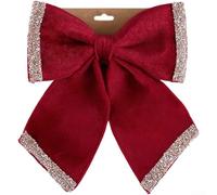 Handcrafted Christmas Bow Ornament Made From Cloth And Plastic To Enhance Tree Decoration And Create Festive Holiday Atmosphere(Red)
