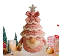 Handcrafted Christmas Gnome Decorations - Wool Crochet Holiday Figurines with Long Beard and Hat, for Indoor Table, Shelf, Desk, or Tray Display, Festival Ornament for Winter, Home, Office, and