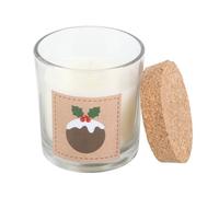 Handcrafted Christmas Pudding Candle - Festive Scented Soy Wax Candle, Gift for Holiday Decorations, Gifts, and Home Ambiance - Long-Lasting Burn, and Non-Toxic