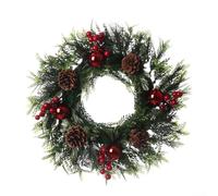Handcrafted Christmas Wreath with Decorative Pine Cones and Fruits for Holiday Cheer (1)