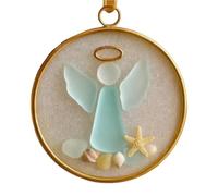 Handcrafted Coastal Sea Glass Nativity Ornament - Jesus Birth Scene Decor, Hanging Christmas Tree Ornament for Tabletop/Window/Shelf (A 3D Figure)