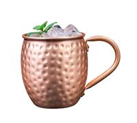 Handcrafted Copper Mule Mugs, 530ml Hammered Drinkware for Cocktails and Beer, Copper Cups with Classic Polished Finish, Perfect for Christmas Parties, Home Bar, and Everyday Beverage Enjoyment