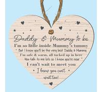 Handcrafted Countdown to Parenthood: Mummy & Daddy to Be Wooden Plaque - A Heartfelt Baby Shower Keepsake & Nursery Decor 10cm x 9cm (Large: 23 cm (H) × 20 cm (W))