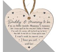 Handcrafted Countdown to Parenthood: Mummy & Daddy to Be Wooden Plaque - A Heartfelt Baby Shower Keepsake & Nursery Decor 10cm x 9cm (Medium: 15 cm (H) × 13 cm (W))