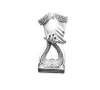 Handcrafted Crushed Diamond Ceramic Heart Hands Ornament - Sparkling Love Symbol - Luxurious Home Decor Accent - Romantic Gift for Loved Ones - Decorative Collectible 30cms