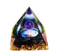 Handcrafted Dreamy Orgone Pyramid with Natural Obsidian Chips - Elegant Home & Office Decor, Unique Gift Idea