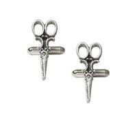 Handcrafted English Made Pewter, Scissors Design Cufflinks, Silver Finish, with Leatherette Gift Box