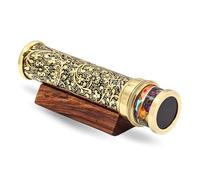 Handcrafted Etched Lacquered Brass Kaleidoscope, Oil Object Chamber Classic Kaleidoscope-Unique Gift Ideas for Someone Special, (7"x1.5")