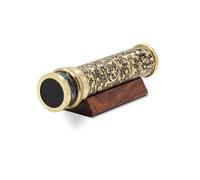 Handcrafted Etched Lacquered Brass Kaleidoscope, Oil Object Chamber Classic Kaleidoscope-Unique Gift Ideas for Someone Special, (7"x1.5")