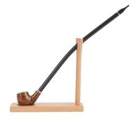 Handcrafted European Beech Wood Pipe Stand Holder for Churchwarden Pipes - Natural Wax Finish with Non-Slip PVC Base, Idea Gift for Tobacco Pipe Smokers & Collectors(Tobacco Pipe Not Included)