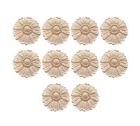 Handcrafted European Floral Wood Carvings Art Piece for Furniture and Wall Decoration Natural Solid Materials Solid Decorative Rosette