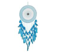 Handcrafted Feather Wall Decor， Dream Catcher Wall Hanging Wind Chimes Blue 2 Pcs