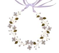 Handcrafted Floral Headpiece Simulated Pearls Texture Bridal Headband Suitable For Dance Fitness Or Evening Parties Imitation Pearls Floral Headband