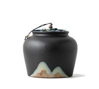 Handcrafted Funeral Memorial Cremation Keepsake Urns Sealed Fabric Lid Mini Urn For Human Or Pet Matte Black Ceramic Keep Your Most Cherished Memories Close To Heart
