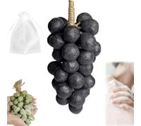Handcrafted Grape Soap, Grape Soap on A Rope, Face & Body Bath Grapes Bunch Soaps, Cold Process Bath Soaps for Shower Unique and Novel Gift (Black grapes,15PCS)
