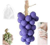 Handcrafted Grape Soap, Grape Soap on A Rope, Face & Body Bath Grapes Bunch Soaps, Cold Process Bath Soaps for Shower Unique and Novel Gift (Purple grapes,15PCS)