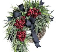 Handcrafted Hydrangea Wreath The Perfect All-Season Front Door Decor Artificial Hydrangea Flowers Wall Hanging Decor for Home Living Room Mantel Wedding (Cc)