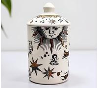 Handcrafted Italian Candle Holder - Modern Art Vase with Female Face Design, Aromatherapy Jar, Elegant Tabletop Décor Centerpiece for Home or Office. (White Zodiac)