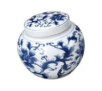 Handcrafted Jar With Landscape Art Design Display & Memorial Use Cenotaph Earthenware Artifact Container