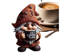 Handcrafted Kitchen Counter Figurines - Coffee Gnomes, Resin Decor | Coffee Bar Gnome Statues, Cute Scandinavian Dwarfs, Rustic -Themed Shelf Accents, Dining Table Decor for Home Café Setup