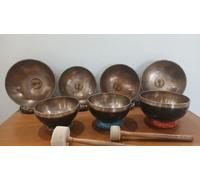 Handcrafted Kundalini Carving Singing Bowls Set - Chakra Awakening & Sound Healing Meditation Bowls (6-12")