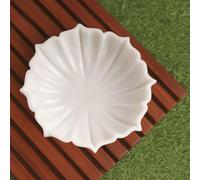 HandCrafted Marble Large Decorative Bowl | White Lotus Marble Bowl for Home Decor | Fluted Scalloped Bowls | Key/Fruit Bowls | Ring Dish | Organic Modern Home Decor Piece (9 Inches)