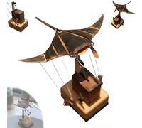 Handcrafted Mechanical Manta Ray Automaton, Wooden Bionic Kinetic Sculpture Bionic Swimming Posture Manta Ray Ornament.